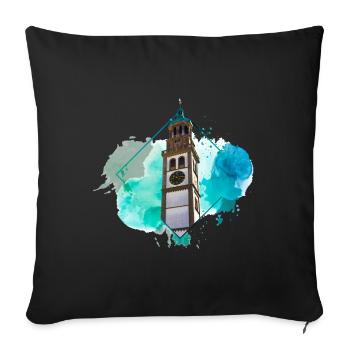 Augsburg Deutschland Stadt Skyline Splash Bunt - Sofakissenbezug 45 x 45 cm - Schwarz - Vorne