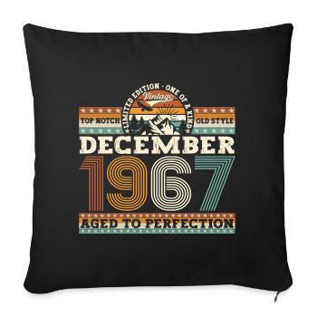 Original December 1967 55th birthday gift - Sofa pillowcase 17,3'' x 17,3'' (45 x 45 cm) - black - Front