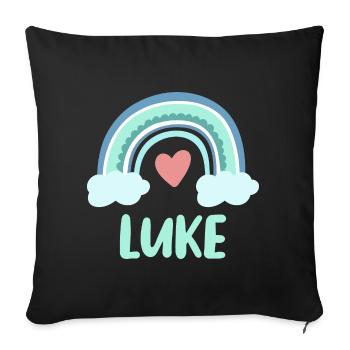 Luke Name Regenbogen Baby - Sofakissenbezug 45 x 45 cm - Schwarz - Vorne