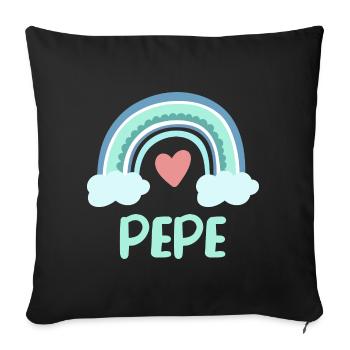 Pepe Name Regenbogen Baby - Sofakissenbezug 45 x 45 cm - Schwarz - Vorne