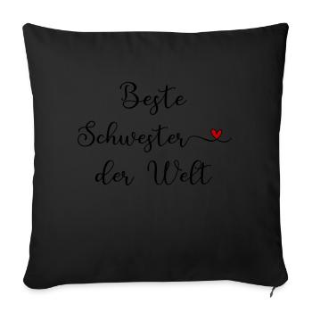 Meilleure sœur du monde - Housse de coussin décorative 45 x 45 cm - noir - Devant