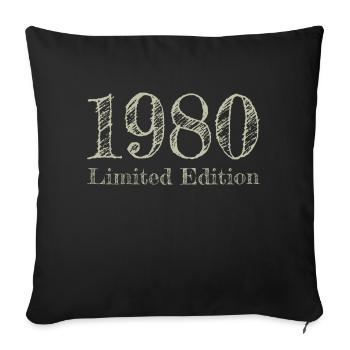 1980 - Sofa pillowcase 17,3'' x 17,3'' (45 x 45 cm) - black - Front