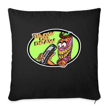 Blow or draw harmonica style Rat Fink harmoniciste - Housse de coussin décorative 45 x 45 cm - noir - Devant