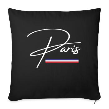 Paris idée cadeau - Housse de coussin décorative 45 x 45 cm - noir - Devant