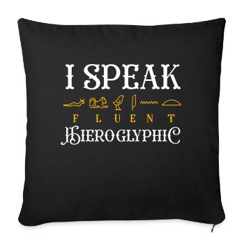 I speak fluent hieroglyphic Design - Sofa pillowcase 17,3'' x 17,3'' (45 x 45 cm) - black - Front