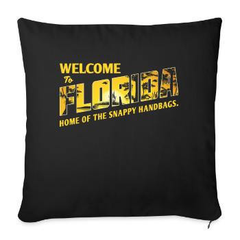 Chasseur d’alligators, bienvenue à la chasse aux alligators en Floride - Housse de coussin décorative 45 x 45 cm - noir - Devant