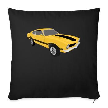 Yellow Car - Sofa pillowcase 17,3'' x 17,3'' (45 x 45 cm) - black - Front