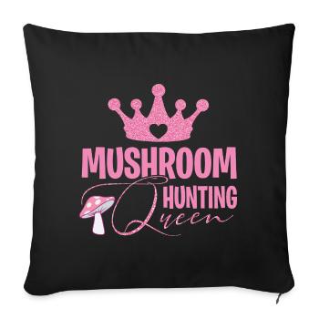 Mushroom pickers and mushroom friends - Sofa pillowcase 17,3'' x 17,3'' (45 x 45 cm) - black - Front