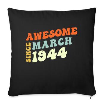 Groovy 79 ans Génial depuis mars 1944 79ème - Housse de coussin décorative 45 x 45 cm - noir - Devant