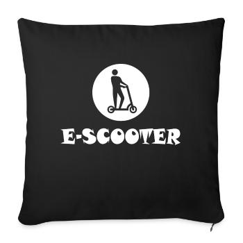 E-Scooter E-Roller Scooter - Sofakissenbezug 45 x 45 cm - Schwarz - Vorne