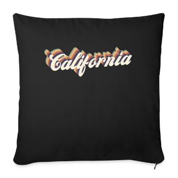 California vintage - Housse de coussin décorative 45 x 45 cm - noir - Devant