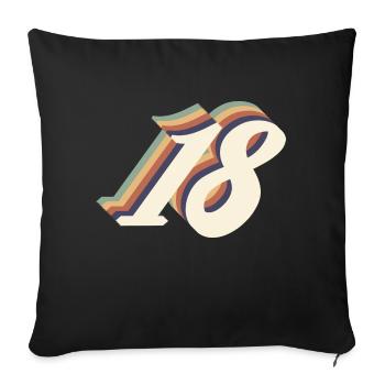 18e anniversaire vintage - Housse de coussin décorative 45 x 45 cm - noir - Devant