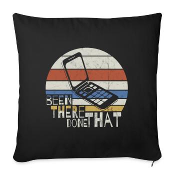 Retro 90s Oldschool Folding Mobile Phone Vintage FlipPhone - Sofa pillowcase 17,3'' x 17,3'' (45 x 45 cm) - black - Front