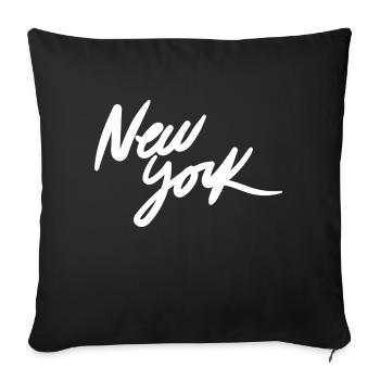 New Yorker Logo - Sofakissenbezug 45 x 45 cm - Schwarz - Vorne