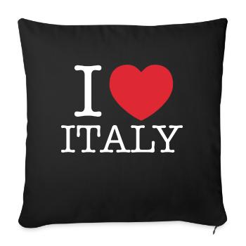 I Love Italy | I Love Italia | I Heart Italy - Sofa pillowcase 17,3'' x 17,3'' (45 x 45 cm) - black - Front