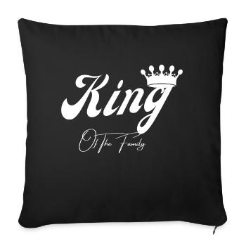 king of the family- tee shirt assorti - Housse de coussin décorative 45 x 45 cm - noir - Devant
