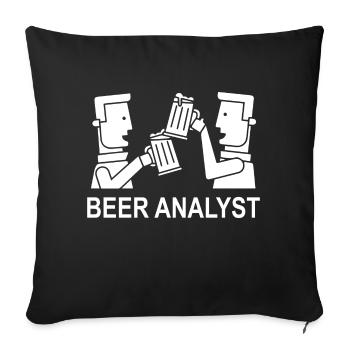 Bière Bière Vin Vino Party - Housse de coussin décorative 45 x 45 cm - noir - Devant