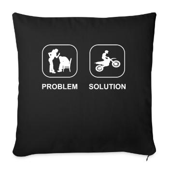 Moto Motocross Fan de moto Motocyclistes - Housse de coussin décorative 45 x 45 cm - noir - Devant