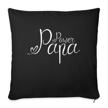 Puissance Papa Blanc1 - Housse de coussin décorative 45 x 45 cm - noir - Devant