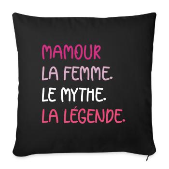 La femme le mythe la légende Mamour - Housse de coussin décorative 45 x 45 cm - noir - Devant