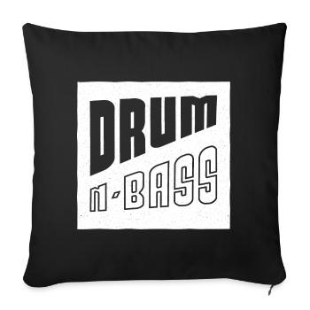 Drum And Bass musique électronique DNB, bass - Housse de coussin décorative 45 x 45 cm - noir - Devant