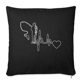 Fishing Fishing Fishing Fishing Fishing Hooks - Sofa pillowcase 17,3'' x 17,3'' (45 x 45 cm) - black - Front