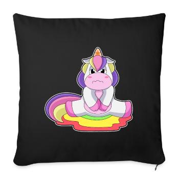 WC unicorno - Copricuscino per divano, 45 x 45 cm - nero - Fronte