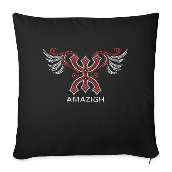 AMAZIGH SYMBOLE BERBERE Z IMAZIGHEN BIJOU KABYLE - Housse de coussin décorative 45 x 45 cm - noir - Devant