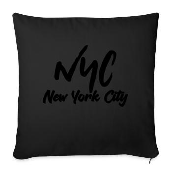 Ville de New York - Housse de coussin décorative 45 x 45 cm - noir - Devant