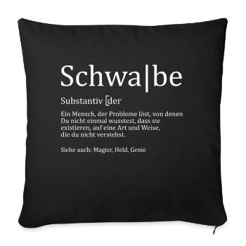 Schwabe Synonym - Sofakissenbezug 45 x 45 cm - Schwarz - Vorne