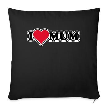 I love mum - 1970s Retro - Sofa pillowcase 17,3'' x 17,3'' (45 x 45 cm) - black - Front