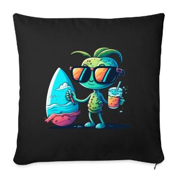 Sculpteur extraterrestre - Housse de coussin décorative 45 x 45 cm - noir - Devant