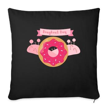 Doughnut day - Sofakissenbezug 45 x 45 cm - Schwarz - Vorne