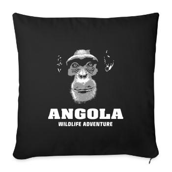Angola - Chimpanzees - Sofa pillowcase 17,3'' x 17,3'' (45 x 45 cm) - black - Front