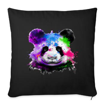 Colorful Panda - Sofa pillowcase 17,3'' x 17,3'' (45 x 45 cm) - black - Front