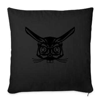 rabbit abstrakt face - Sofakissenbezug 45 x 45 cm - Schwarz - Vorne