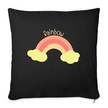 Pastel rainbow with clouds - Sofa pillowcase 17,3'' x 17,3'' (45 x 45 cm) - black - Front