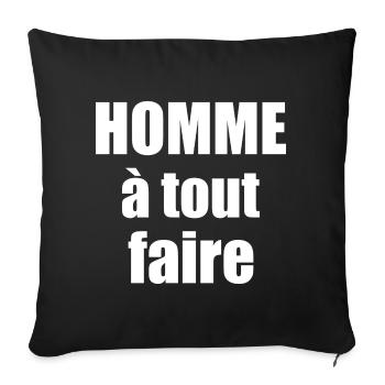 Homme a tout faire - Housse de coussin décorative 45 x 45 cm - noir - Devant