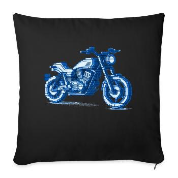 8 Bit Naked Bike Motorcycle for Bikers and Bikers - Sofa pillowcase 17,3'' x 17,3'' (45 x 45 cm) - black - Front