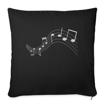 Musique - T-shirt Notes de musique - Housse de coussin décorative 45 x 45 cm - noir - Devant