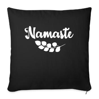 Yoga Gift for Yogis Meditation Gift Idea Om - Sofa pillowcase 17,3'' x 17,3'' (45 x 45 cm) - black - Front