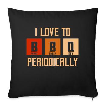 J’aime faire griller périodiquement la fumée du barbecue - Housse de coussin décorative 45 x 45 cm - noir - Devant