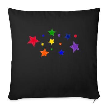 Étoiles et bulles - Housse de coussin décorative 45 x 45 cm - noir - Devant