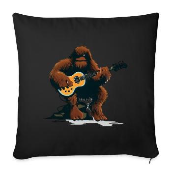 Bigfoot spielt Gitarre - Sofakissenbezug 45 x 45 cm - Schwarz - Vorne