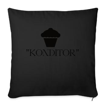 KONDITOR - Sofakissenbezug 45 x 45 cm - Schwarz - Vorne