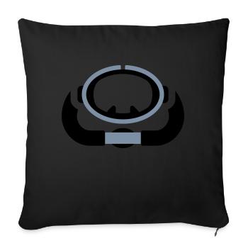 Logo rétro de plongée sous-marine - Housse de coussin décorative 45 x 45 cm - noir - Devant