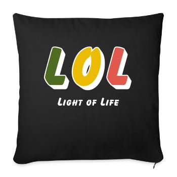 LOL - Lumière de Vie - Housse de coussin décorative 45 x 45 cm - noir - Devant