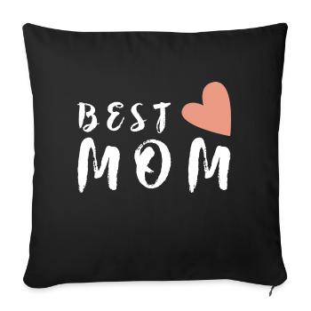 Best Mom Mother's Day Best Mom Mother Gift Heart - Sofa pillowcase 17,3'' x 17,3'' (45 x 45 cm) - black - Front