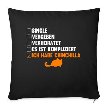 Es ist kompliziert ich habe Chinchilla - Sofakissenbezug 45 x 45 cm - Schwarz - Vorne