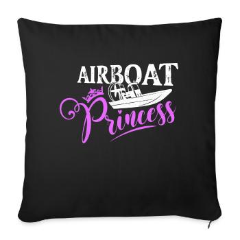 Airboat Princess Propeller Swamp Air Boat Hydropla - Sofakissenbezug 45 x 45 cm - Schwarz - Vorne